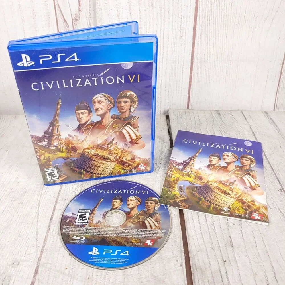 Sid Meier's Civilization VI PS4 PlayStation 4 Game Disc Case&Art Booklet TESTED